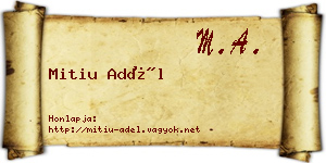 Mitiu Adél névjegykártya